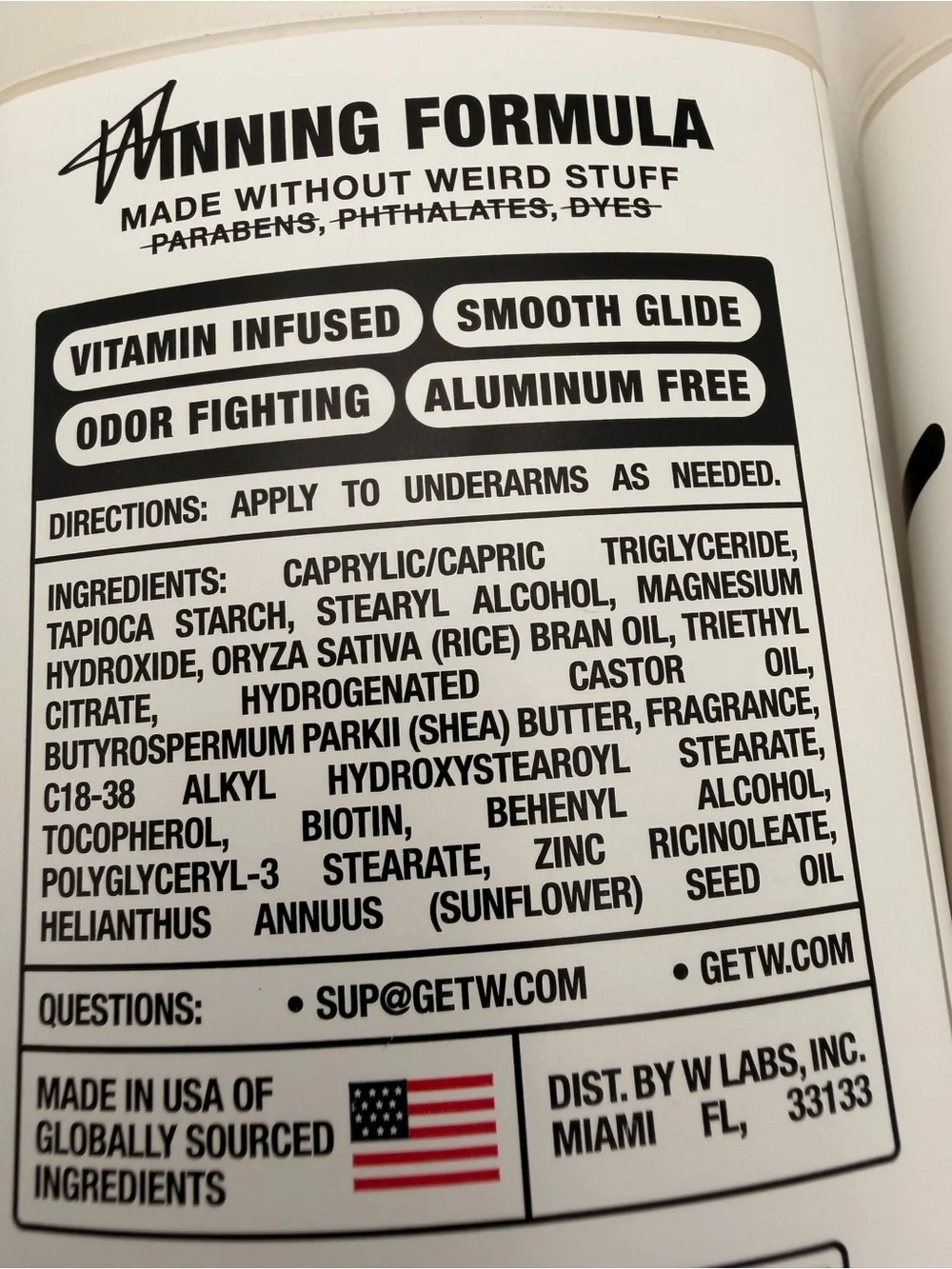 fresh Aluminum-Free Deodorant Stick — White